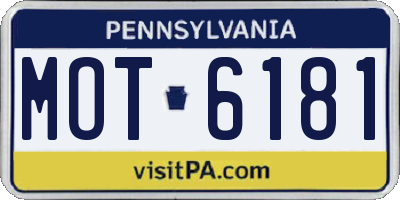 PA license plate MOT6181