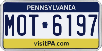 PA license plate MOT6197