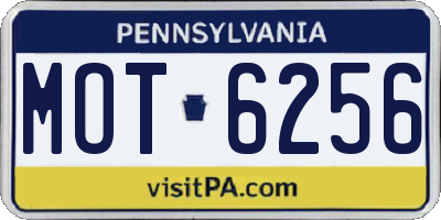 PA license plate MOT6256