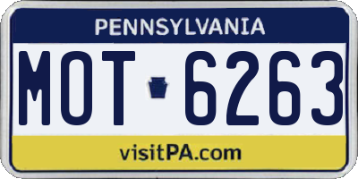 PA license plate MOT6263