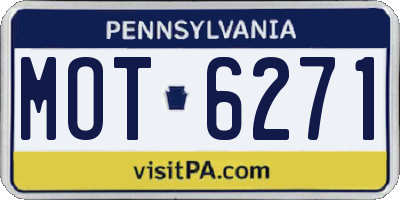 PA license plate MOT6271