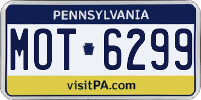 PA license plate MOT6299