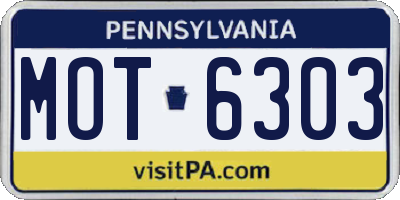 PA license plate MOT6303