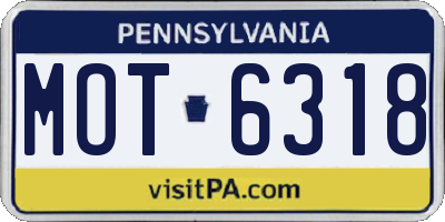PA license plate MOT6318