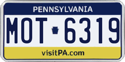 PA license plate MOT6319