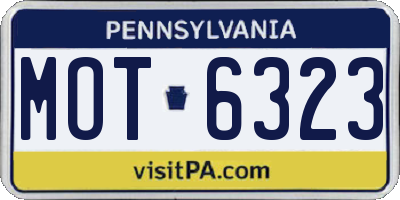 PA license plate MOT6323