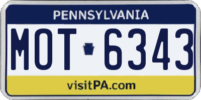 PA license plate MOT6343