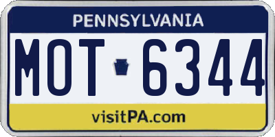 PA license plate MOT6344