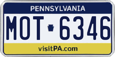 PA license plate MOT6346