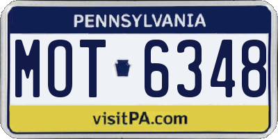 PA license plate MOT6348