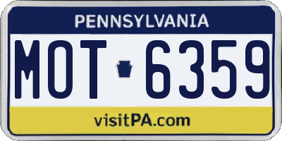 PA license plate MOT6359