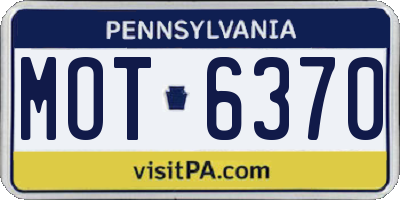 PA license plate MOT6370