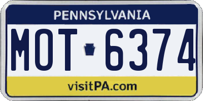 PA license plate MOT6374