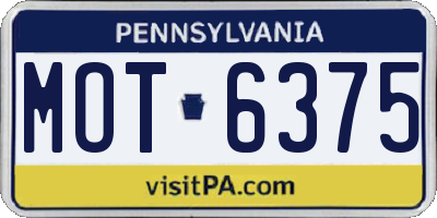 PA license plate MOT6375