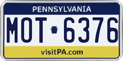 PA license plate MOT6376