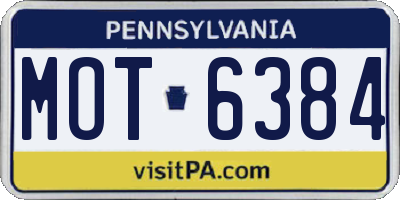 PA license plate MOT6384