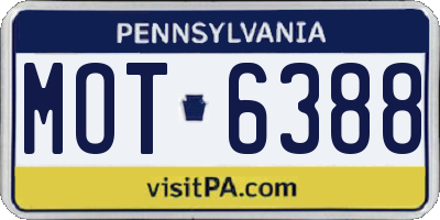 PA license plate MOT6388