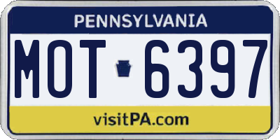 PA license plate MOT6397