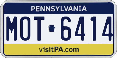 PA license plate MOT6414
