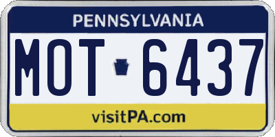 PA license plate MOT6437
