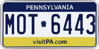 PA license plate MOT6443