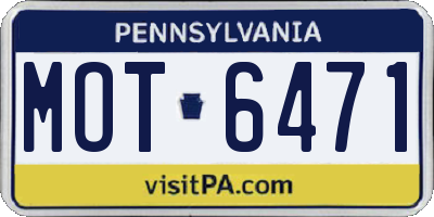 PA license plate MOT6471