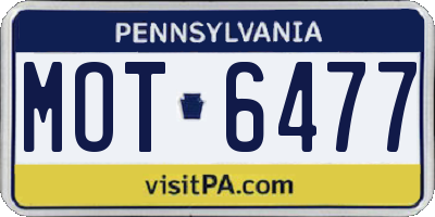 PA license plate MOT6477