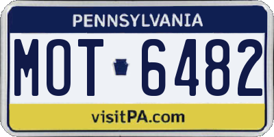 PA license plate MOT6482