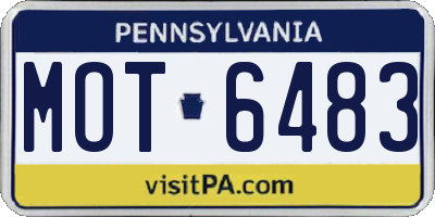 PA license plate MOT6483