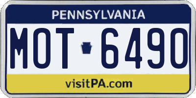 PA license plate MOT6490