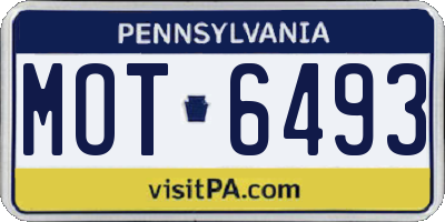 PA license plate MOT6493