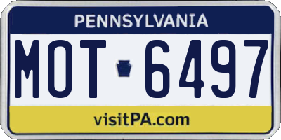 PA license plate MOT6497
