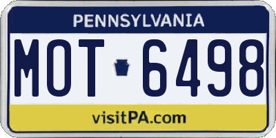 PA license plate MOT6498