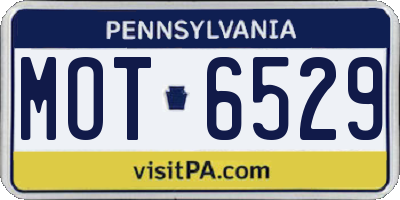 PA license plate MOT6529