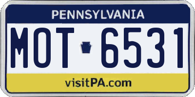 PA license plate MOT6531