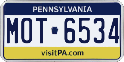 PA license plate MOT6534