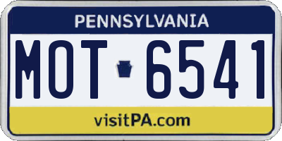 PA license plate MOT6541