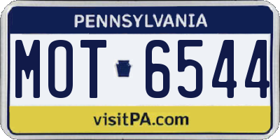 PA license plate MOT6544