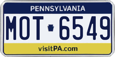 PA license plate MOT6549