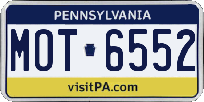 PA license plate MOT6552
