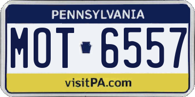 PA license plate MOT6557