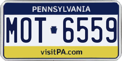 PA license plate MOT6559