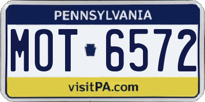 PA license plate MOT6572