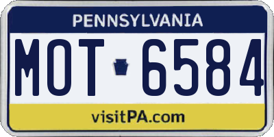 PA license plate MOT6584