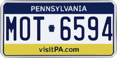 PA license plate MOT6594