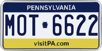PA license plate MOT6622