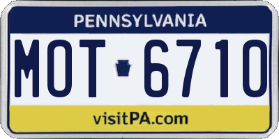PA license plate MOT6710