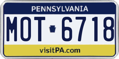 PA license plate MOT6718