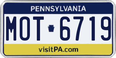 PA license plate MOT6719