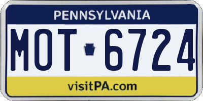 PA license plate MOT6724